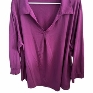Chic Plum V-Neck Blouse